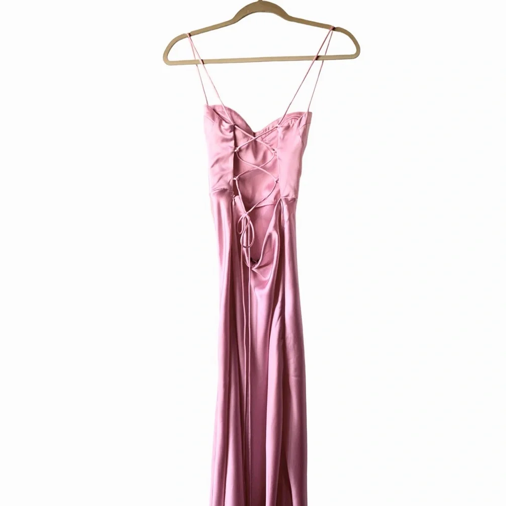 Zara Dress | Pink Satin Dress NWT - Picture 5 of 6
